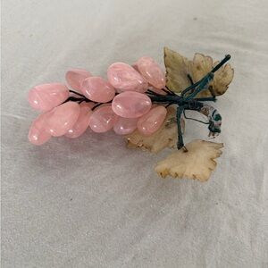 Vintage Pink Quartz Grape Cluster Decor
